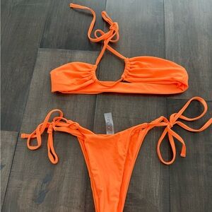 Amazon Orange Tie-Side Bikini Set